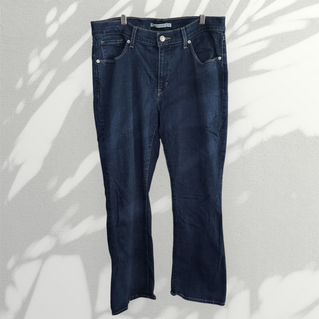Levis Bootcut Dark Blue Denim Jeans Womens Size 12 Classic Relaxed Fit Casual